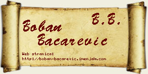 Boban Bačarević vizit kartica
